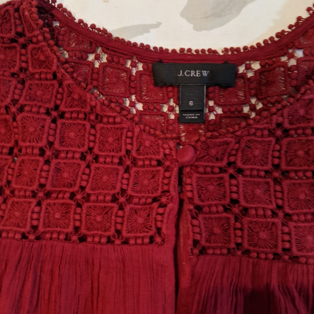 J Crew sheer long sleeve top